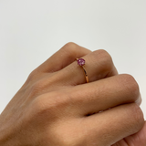 Certified Ruby Ring - Solid Rose Gold Ring - Genuine Ruby Solitaire Ring