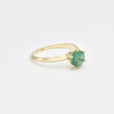 Certified Real Emerald Ring - 14k Gold Engagement Ring - Emerald Solitaire Ring