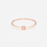 CERTIFIED Diamond Gold Ring - Solid 14k Rose Gold Ring - Dainty Diamond Engagement Ring