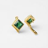 Chic Emerald Earrings in 18k Gold Vermeil, perfect May birthstone accessory for any occasion and a lovely everyday addition.