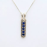 Created Sapphire Pendant made in 925 Sterling Silver with Round Created Blue Sapphire in Channel-Set setting, September Birthstone gift idea, symbolizes sincerity, truth, and faithfulness, ideal for everyday wear and perfect for birthday gifting and special occasions.