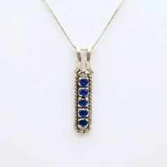 Created Sapphire Pendant made in 925 Sterling Silver with Round Created Blue Sapphire in Channel-Set setting, September Birthstone gift idea, symbolizes sincerity, truth, and faithfulness, ideal for everyday wear and perfect for birthday gifting and special occasions.