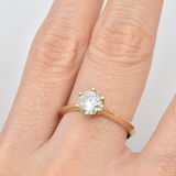 1 Carat Diamond Ring - Classy Engagement Ring - Real Gold Solitaire Ring