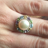 Victorian Pearl Ring - Genuine Pearl Ring - Multistone Ring