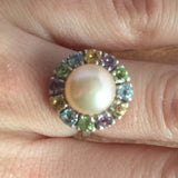 Victorian Pearl Ring - Genuine Pearl Ring - Multistone Ring