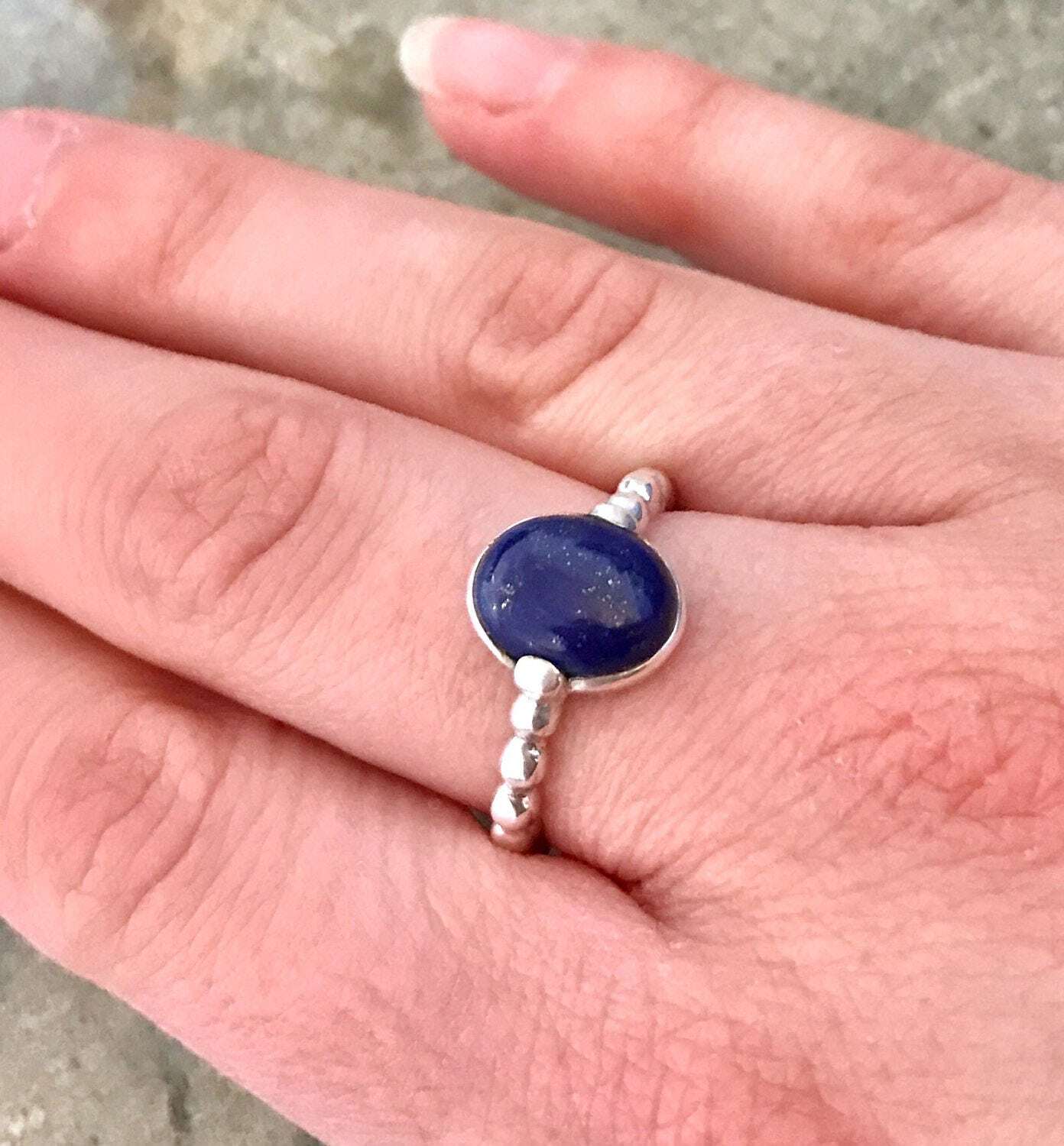 Lapis Ring, Lapis Lazuli, Blue Ring, December Birthstone, Vintage Blue Ring, Vintage Rings, Stackable Blue Ring, Solid Silver Ring, Lapis