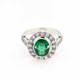 Emerald Ring, Antique Ring, Vintage Ring, Antique Emerald Ring, Antique Rings, Sterling Silver Ring, Green Vintage Ring, Created Emerald