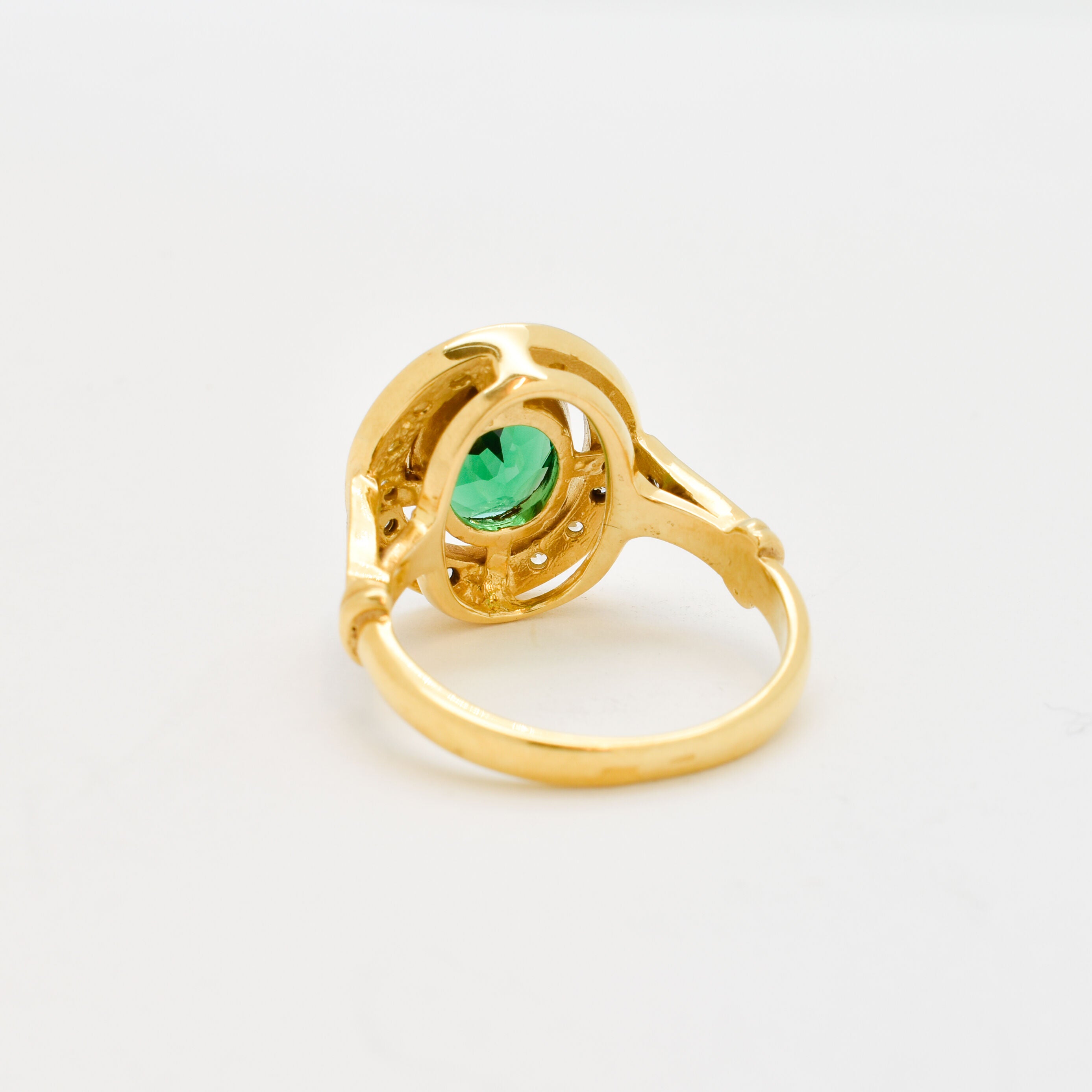 Rose Gold Emerald Ring, Rose Gold Antique Ring, Gold Vintage Ring, Antique Emerald Ring, Antique Ring, Vintage Ring, Created Emerald Ring