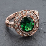 Rose Gold Emerald Ring, Rose Gold Antique Ring, Gold Vintage Ring, Antique Emerald Ring, Antique Ring, Vintage Ring, Created Emerald Ring