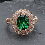 Rose Gold Emerald Ring, Rose Gold Antique Ring, Gold Vintage Ring, Antique Emerald Ring, Antique Ring, Vintage Ring, Created Emerald Ring