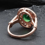 Rose Gold Emerald Ring, Rose Gold Antique Ring, Gold Vintage Ring, Antique Emerald Ring, Antique Ring, Vintage Ring, Created Emerald Ring