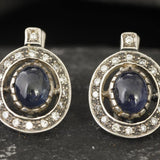 Vintage Sapphire Earrings - Natural Sapphire Earrings, September Birthstone Earrings