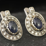 Vintage Sapphire Earrings - Natural Sapphire Earrings, September Birthstone Earrings