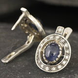 Vintage Sapphire Earrings - Natural Sapphire Earrings, September Birthstone Earrings