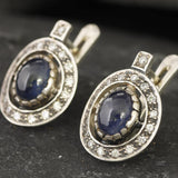 Vintage Sapphire Earrings - Natural Sapphire Earrings, September Birthstone Earrings