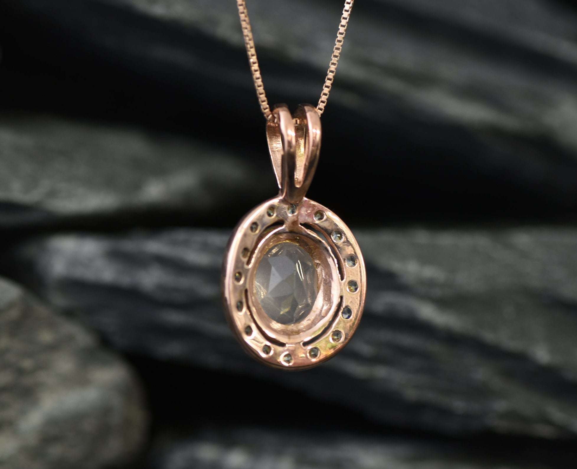 Rose Quartz Pendant, Vintage Pendant, Natural Stone, Love Pendant, Antique Pendant, Pink Pendant, Solid Silver, Silver Pendant, Silver Chain(3)