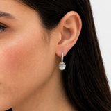 White Pearl Earrings - Pearl Vintage Earrings - Long Pearl Ring