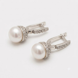 White Pearl Earrings - Pearl Vintage Earrings - Long Pearl Ring