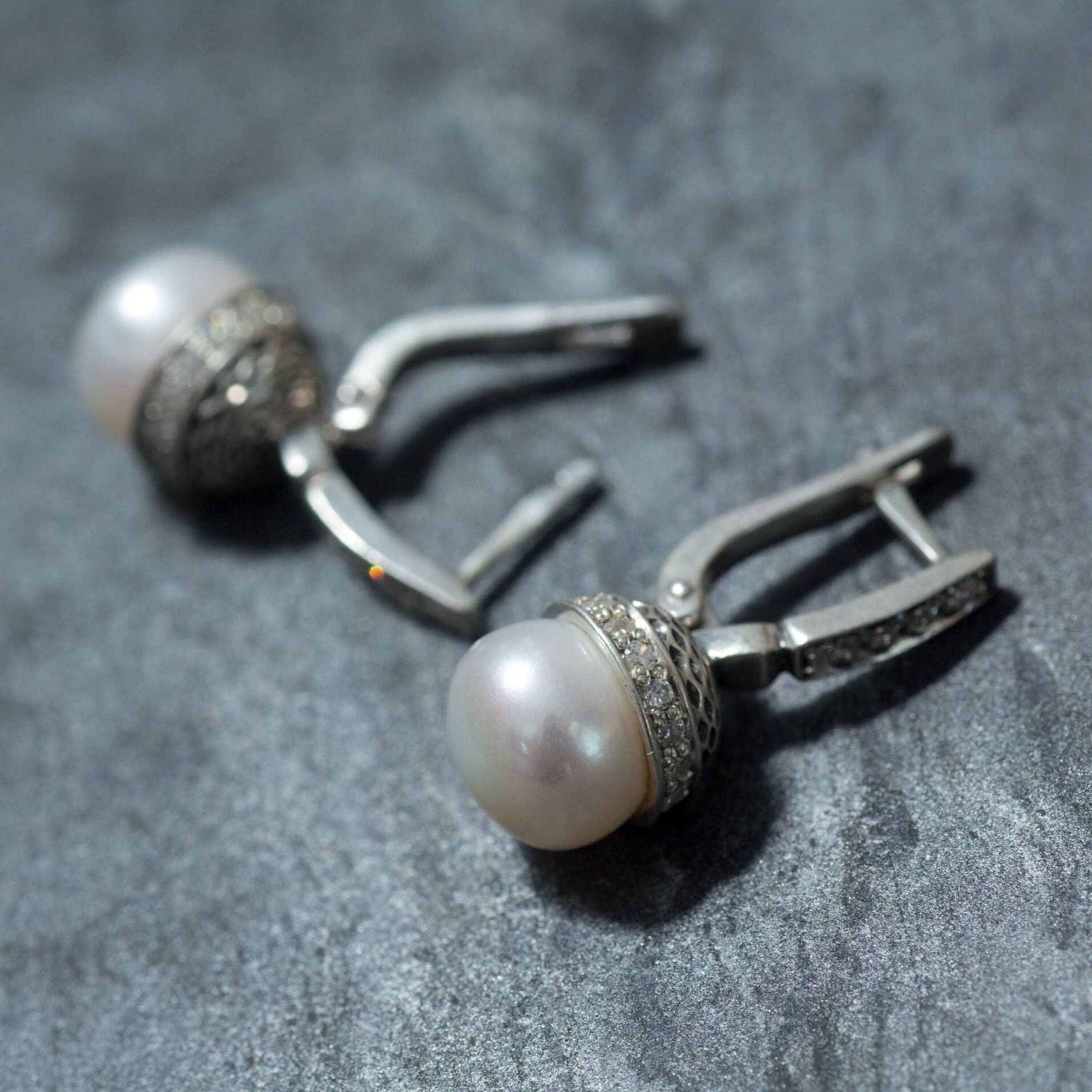 White Pearl Earrings, Natural Pearl Earrings, June Birthstone, Vintage Earrings, Vintage Style, June Earrings, Solid Silver, White Earrings