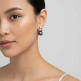 Sophisticated Black Pearl Earrings - Timeless 925 Sterling Silver studs, perfect for any occasion or as a thoughtful gift.