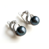 Chic Black Pearl Stud Earrings - Authentic Pearls set in 925 Sterling Silver, ideal for gifting and enhancing any outfit.