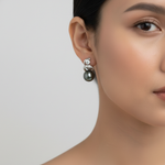 Elegant Black Pearl Earrings - Stylish Statement Studs in 925 Sterling Silver, perfect for everyday use and special occasions.