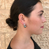 Stunning Black Pearl Studs - Authentic Earrings in 925 Sterling Silver, a perfect accessory for both casual and formal events.