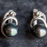 Artistic Black Pearl Earrings - Genuine Black Pearl Earrings - Statement Black Pearl Studs