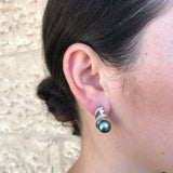 Artistic Black Pearl Earrings - Genuine Black Pearl Earrings - Statement Black Pearl Studs