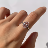 Pink Morganite Ring - Pink Solitaire Ring - Dainty Vintage Ring