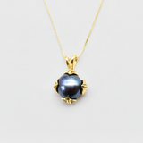 Natural Pearl Pendant made in 18k Gold Vermeil with Natural White Pearl in setting, June Birthstone gift idea, symbolizes purity and integrity, ideal for everyday wear and perfect for birthday gifting and special occasions.