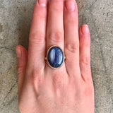 Kyanite Ring, Blue Kyanite, Natural Kyanite, Blue Kyanite Ring, Large Stone Ring, African Kyanite, Vintage Ring, Solid Silver Ring, Kyanite