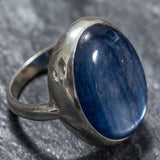 Kyanite Ring, Blue Kyanite, Natural Kyanite, Blue Kyanite Ring, Large Stone Ring, African Kyanite, Vintage Ring, Solid Silver Ring, Kyanite