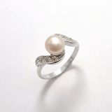 Natural Pearl Ring made in 925 Sterling Silver with Natural White Pearl in Bezel setting, June Birthstone gift idea, symbolizes purity and integrity, ideal for everyday wear and perfect for birthday gifting and special occasions.