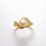 Beautiful 18k Gold Vermeil Natural Pearl Ring, symbolizes purity, a timeless piece for any occasion or as a thoughtful gift.