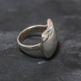 Modern Signet Ring - Statement Silver Ring - Curved Plate Ring