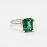 Crafted in 925 Sterling Silver, this Created Emerald Ring is a beautiful May birthstone gift for daily wear and celebrations.