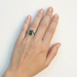 Elegant Created Emerald Ring in sterling silver, ideal for May birthdays and a chic everyday accessory.