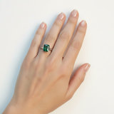Elegant Created Emerald Ring in sterling silver, ideal for May birthdays and a chic everyday accessory.