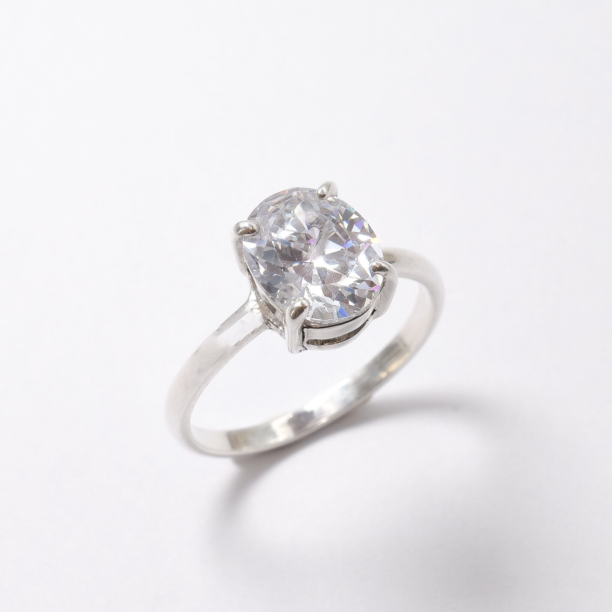 Diamond Ring, Created CZ Diamond, Solitaire Ring, 3 Carat Ring, Oval Cut Ring, Sparkly Ring, Engagement Ring, Proposal Ring, Solid Silver