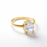 Stunning Gold Vermeil Diamond Ring - Chic Solitaire Design for everyday elegance and memorable gift-giving moments.