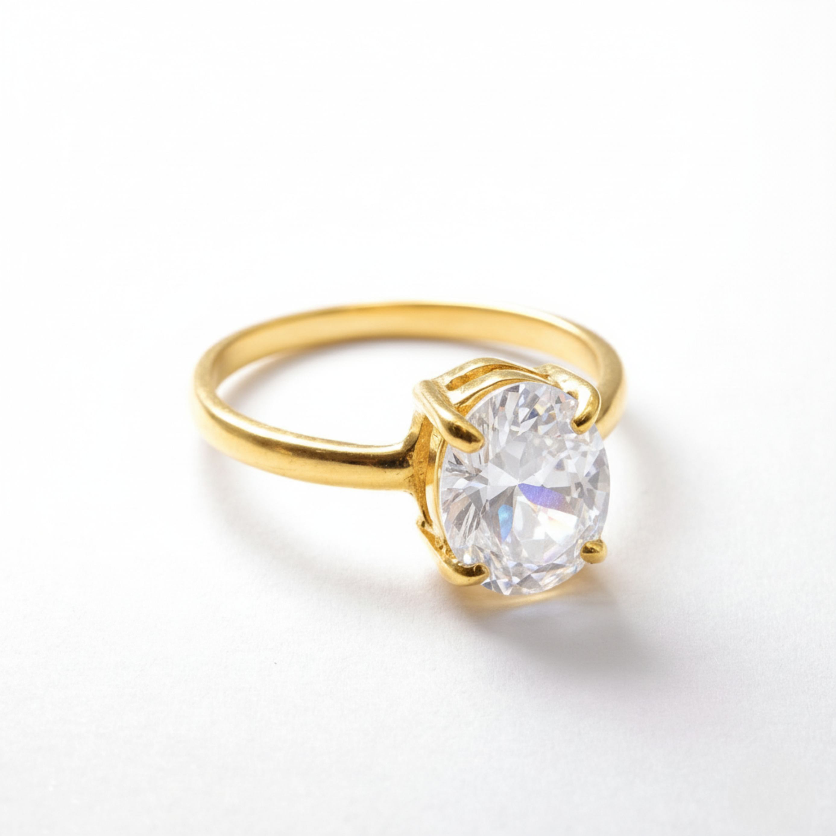 Stunning Gold Vermeil Diamond Ring - Chic Solitaire Design for everyday elegance and memorable gift-giving moments.