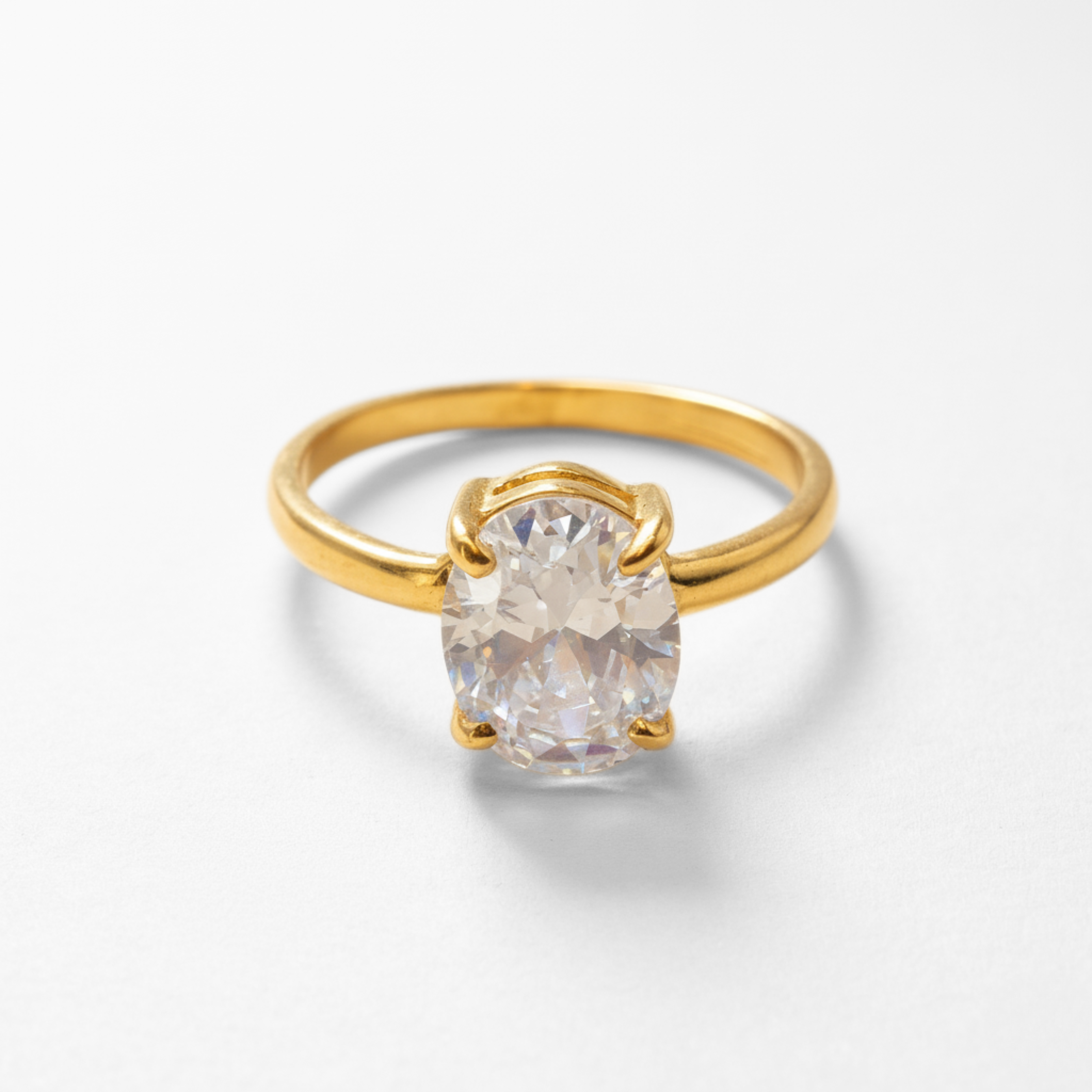 Gold Vermeil Diamond Solitaire Ring - Timeless elegance for daily wear and cherished gifts on birthdays and special celebrations.