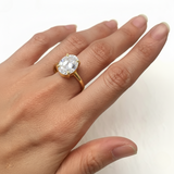 Gold Diamond Ring - Sparkly Solitaire Ring - Diamond Engagement Ring