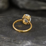 Gold Diamond Ring - Sparkly Solitaire Ring - Diamond Engagement Ring