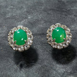 Chrysoprase Earrings - Green Victorian Earrings - Vintage Flower Earrings