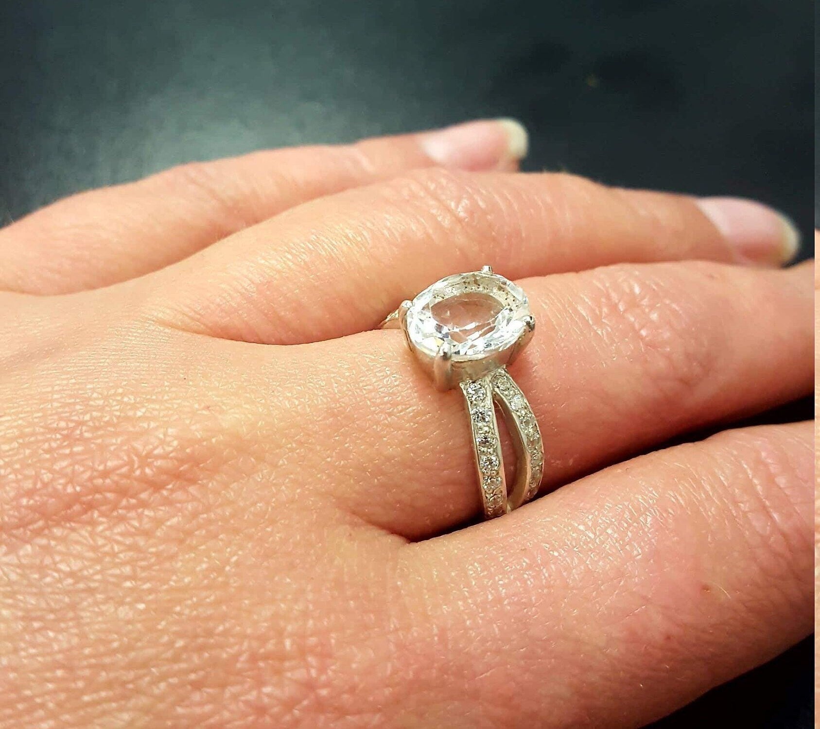 Topaz Ring, White Topaz Ring, Natural Topaz Ring, December Birthstone, Promise Ring, December Ring, Engagement Ring, 925 Silver Ring, Topaz