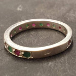 Eternity Ring, Ruby Band, Emerald Band, Birthstone Ring, Stackable Ring, Vintage Eternity Ring, Multistone Ring, Eternity Band, Silver Ring