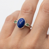 Lapis Lazuli Ring - Blue Vintage Ring - Oval Lapis Ring