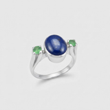Lapis Lazuli Ring - Blue Vintage Ring - Oval Lapis Ring